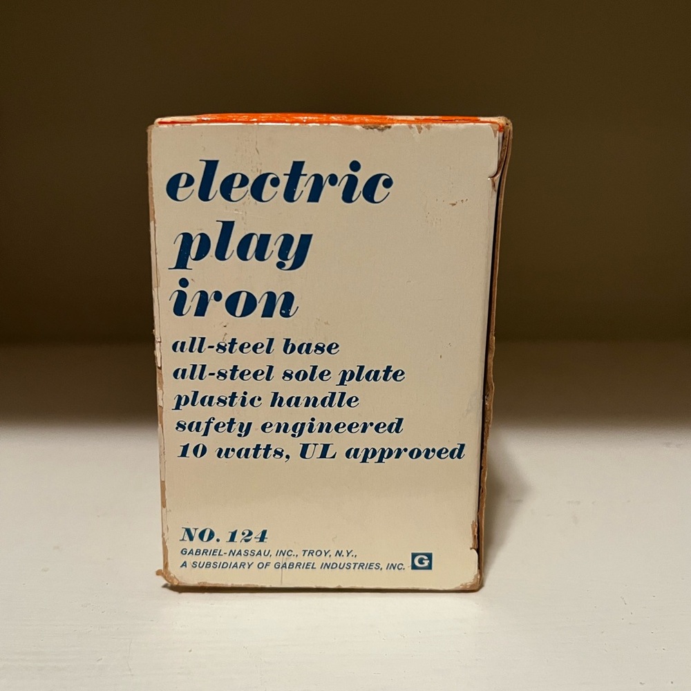 Rare New in the Box Vintage Kids Electric Play Iron Toy - Blue and White - Picture 3 of 9